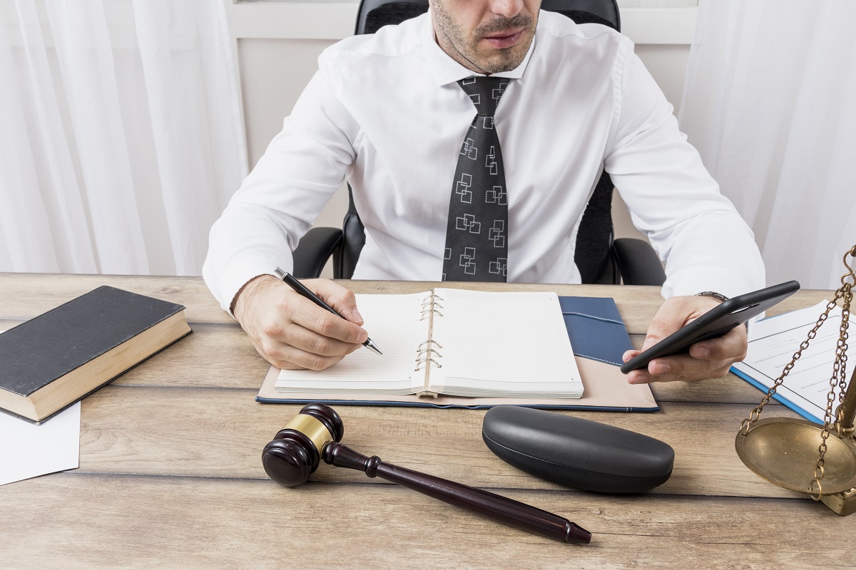 Lawyer with smartphone small